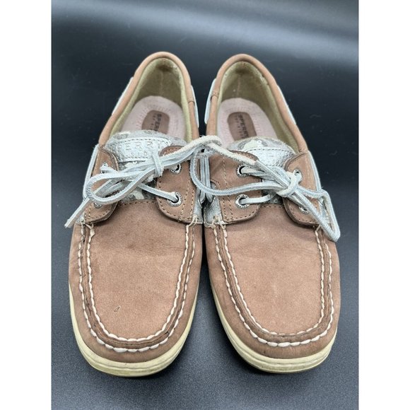 SPERRY TOP-SIDER Women Shoes 7M Leather  Tan, Silver, Sequins Cheetah Print - Picture 6 of 10